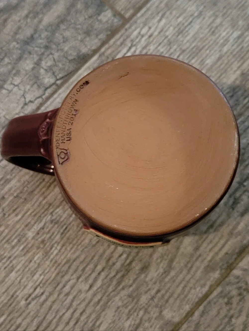 Deneen Pottery OLALLIEBERRY INN Cambria Calif Souvenir Round Belly Mug Handmade